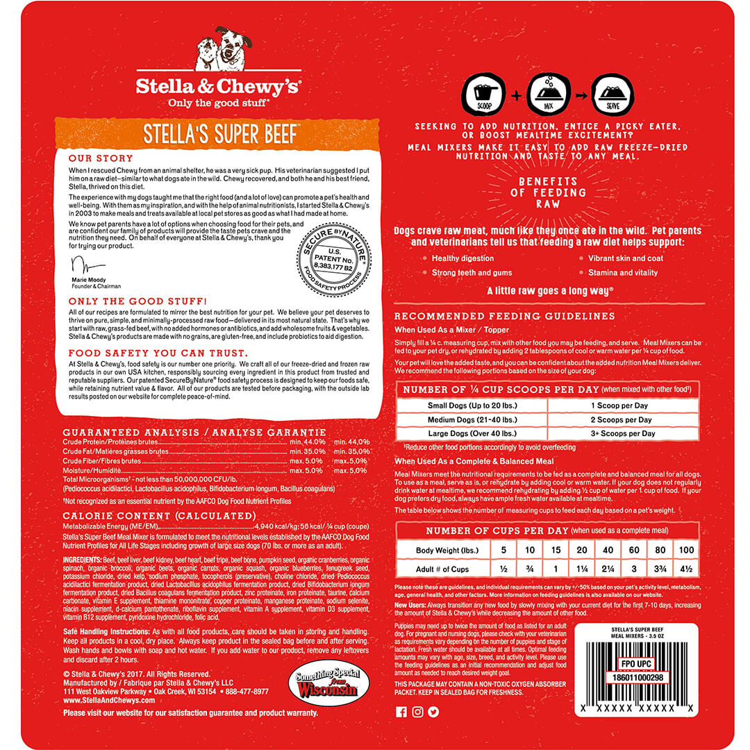 Stella & Chewy's - Stella's Super Beef Meal Mixers (Adult) - ARMOR THE POOCH
